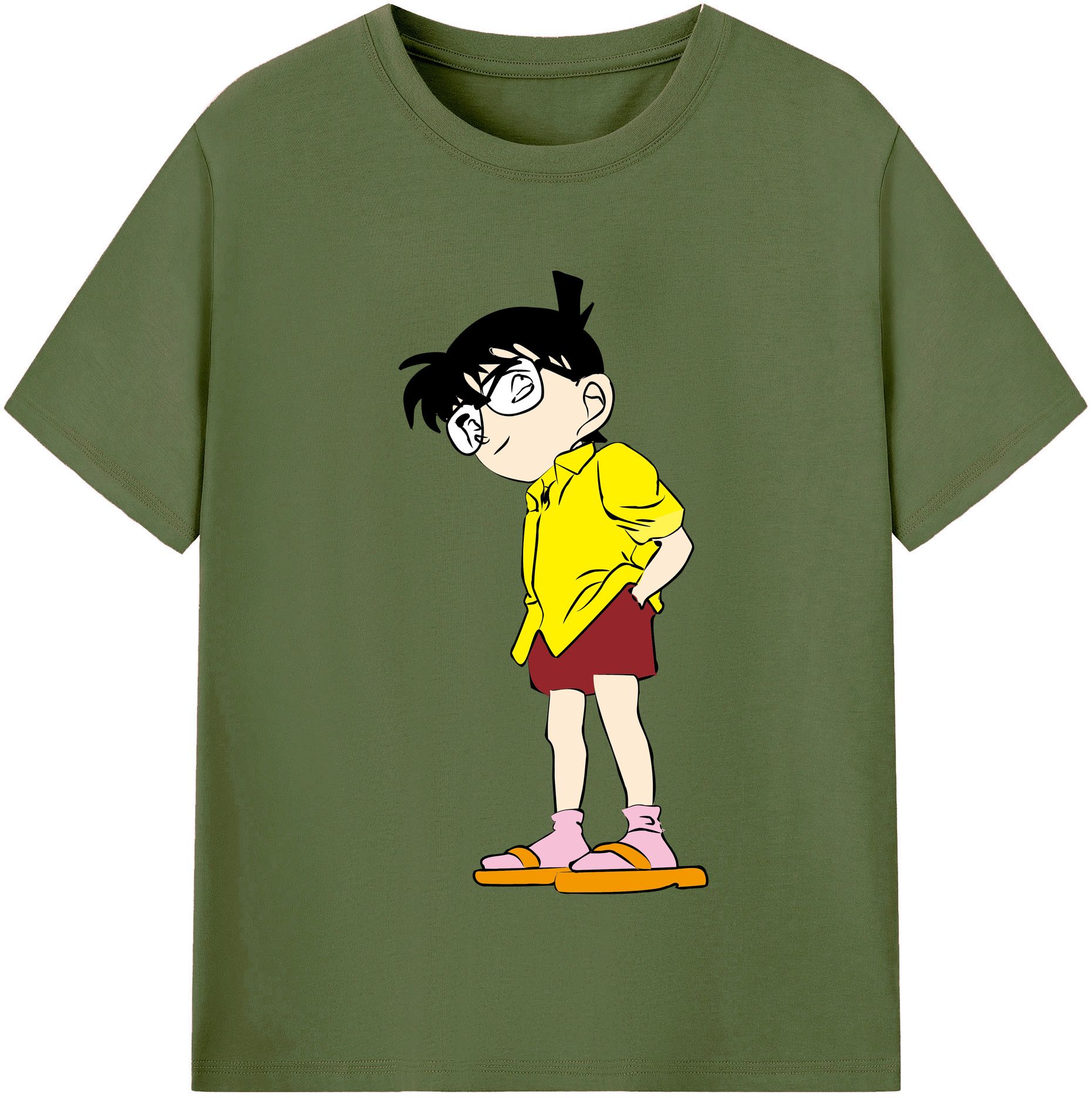 （画像用） 名探偵コナン 江戸川 コナン Detective Conan Conan Edogawa 綿100％半袖Tシャツ（フロントプリント）